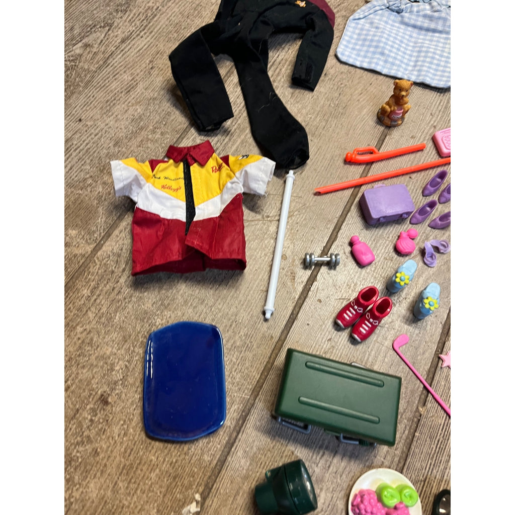Huge Barbie Doll Clothes Accessories Lot Shoes Camping Food Mattel Mixed Estate