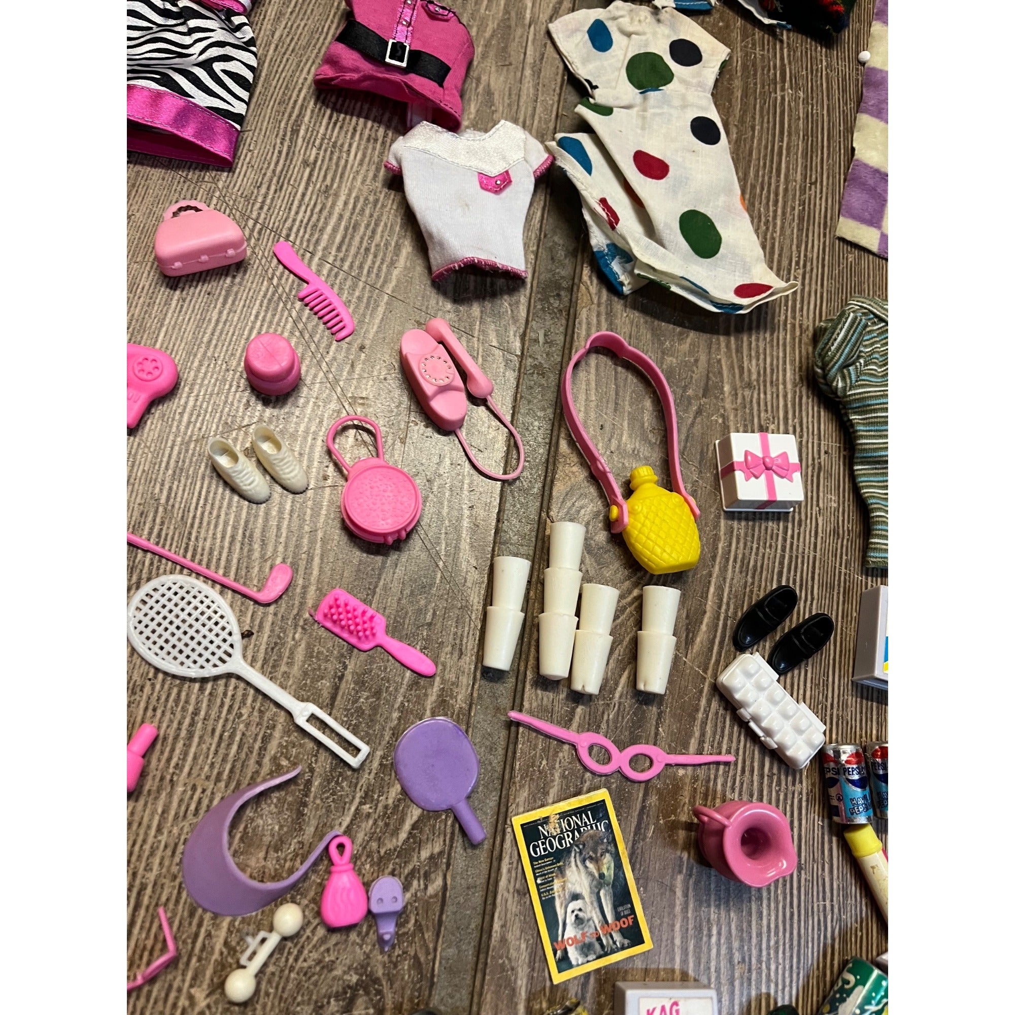 Huge Barbie Doll Clothes Accessories Lot Shoes Camping Food Mattel Mixed Estate