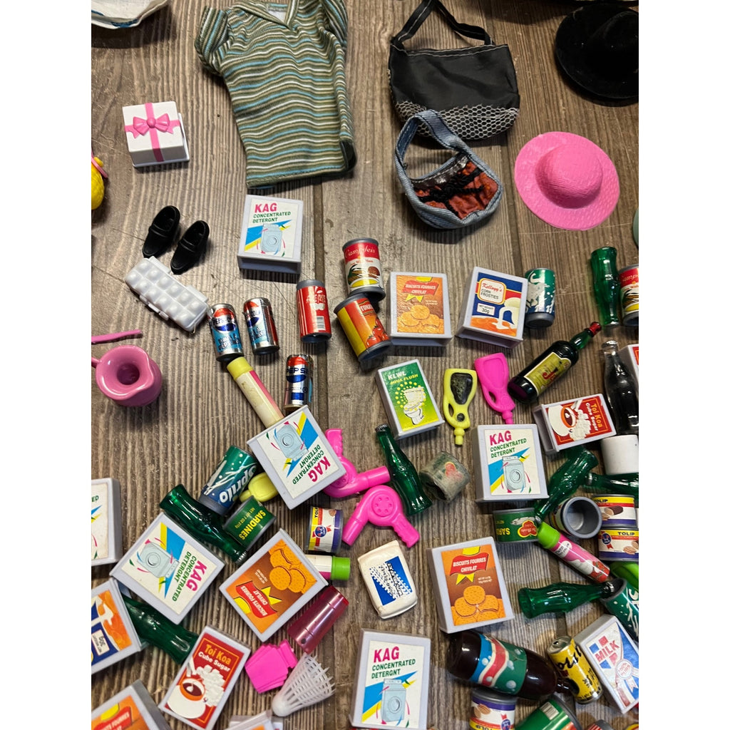 Huge Barbie Doll Clothes Accessories Lot Shoes Camping Food Mattel Mixed Estate