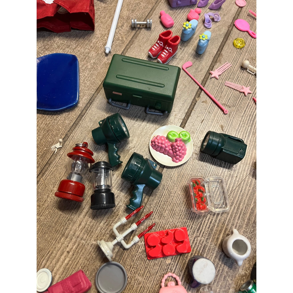 Huge Barbie Doll Clothes Accessories Lot Shoes Camping Food Mattel Mixed Estate