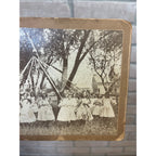 Antique Victorian School Girls Maypole Dance Yard Photograph Cabinet Card Mount