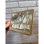 Antique Victorian School Girls Maypole Dance Yard Photograph Cabinet Card Mount