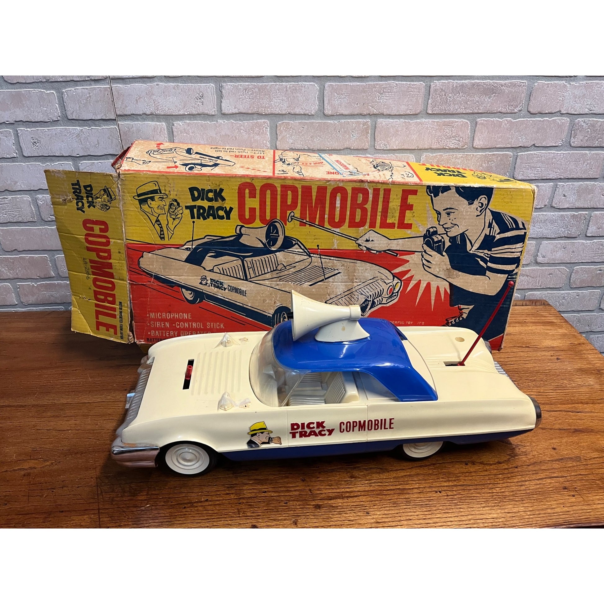 Vintage 1963 Dick Tracy Copmobile Ideal Toy Corp 23” Incomplete