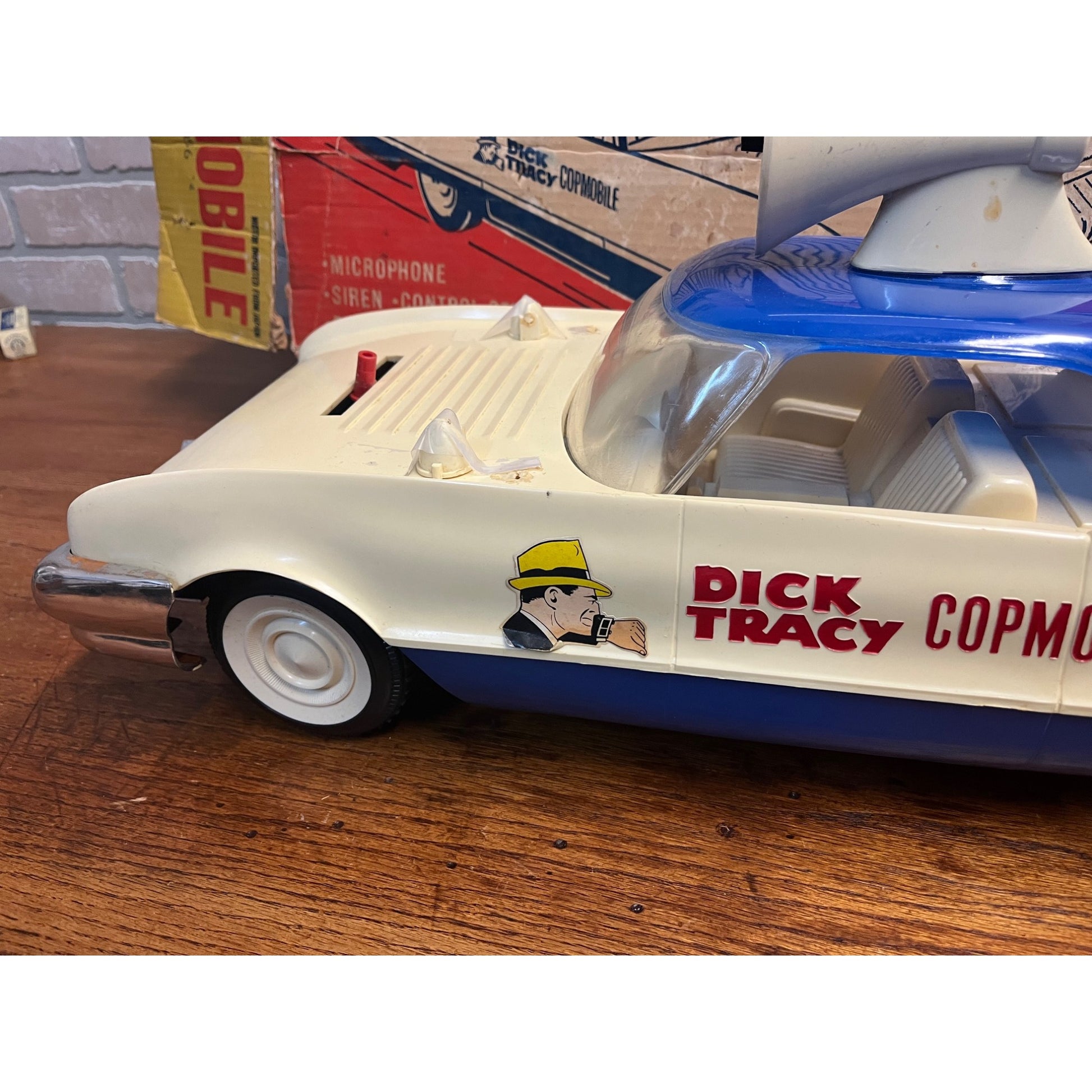 Vintage 1963 Dick Tracy Copmobile Ideal Toy Corp 23” Incomplete