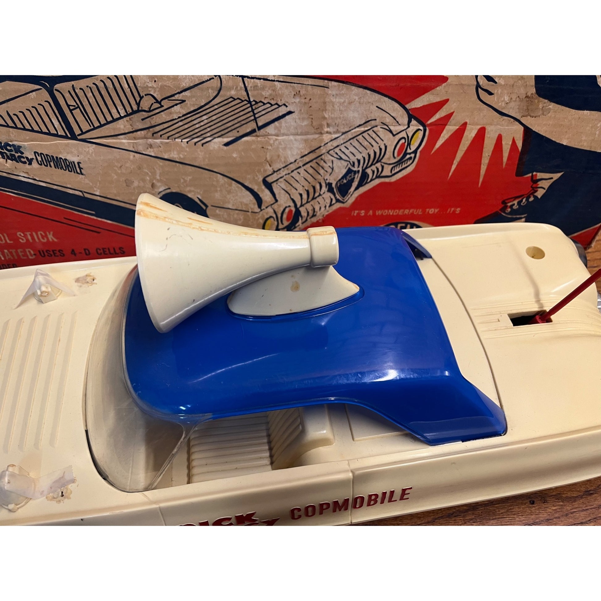 Vintage 1963 Dick Tracy Copmobile Ideal Toy Corp 23” Incomplete