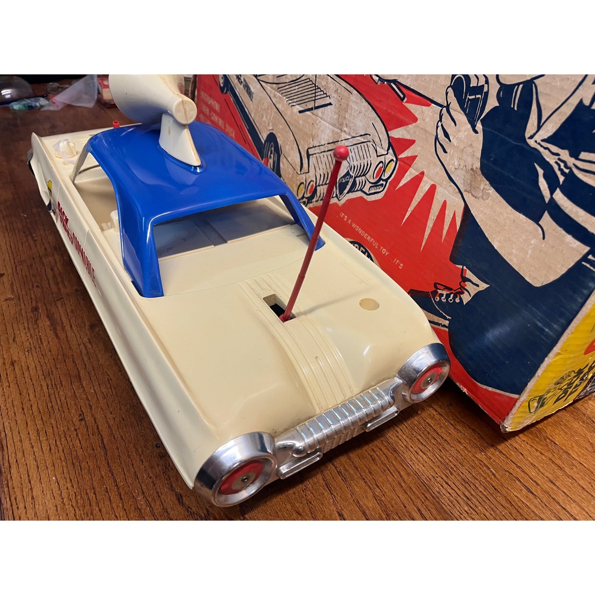 Vintage 1963 Dick Tracy Copmobile Ideal Toy Corp 23” Incomplete