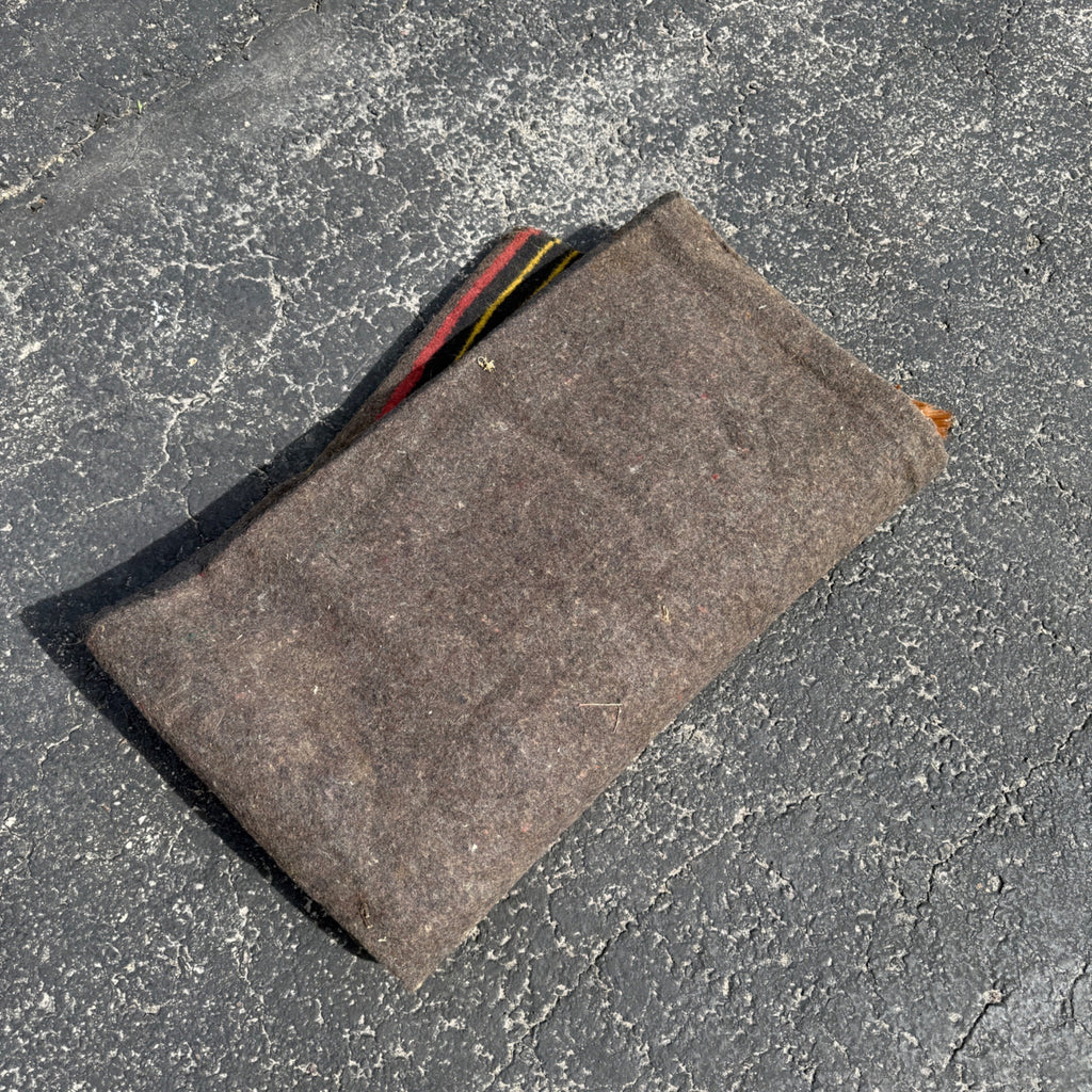 Antique 19th c Primitive Horse Buggy Sleigh Blanket Genuine Cowhide & Wool HEAVY