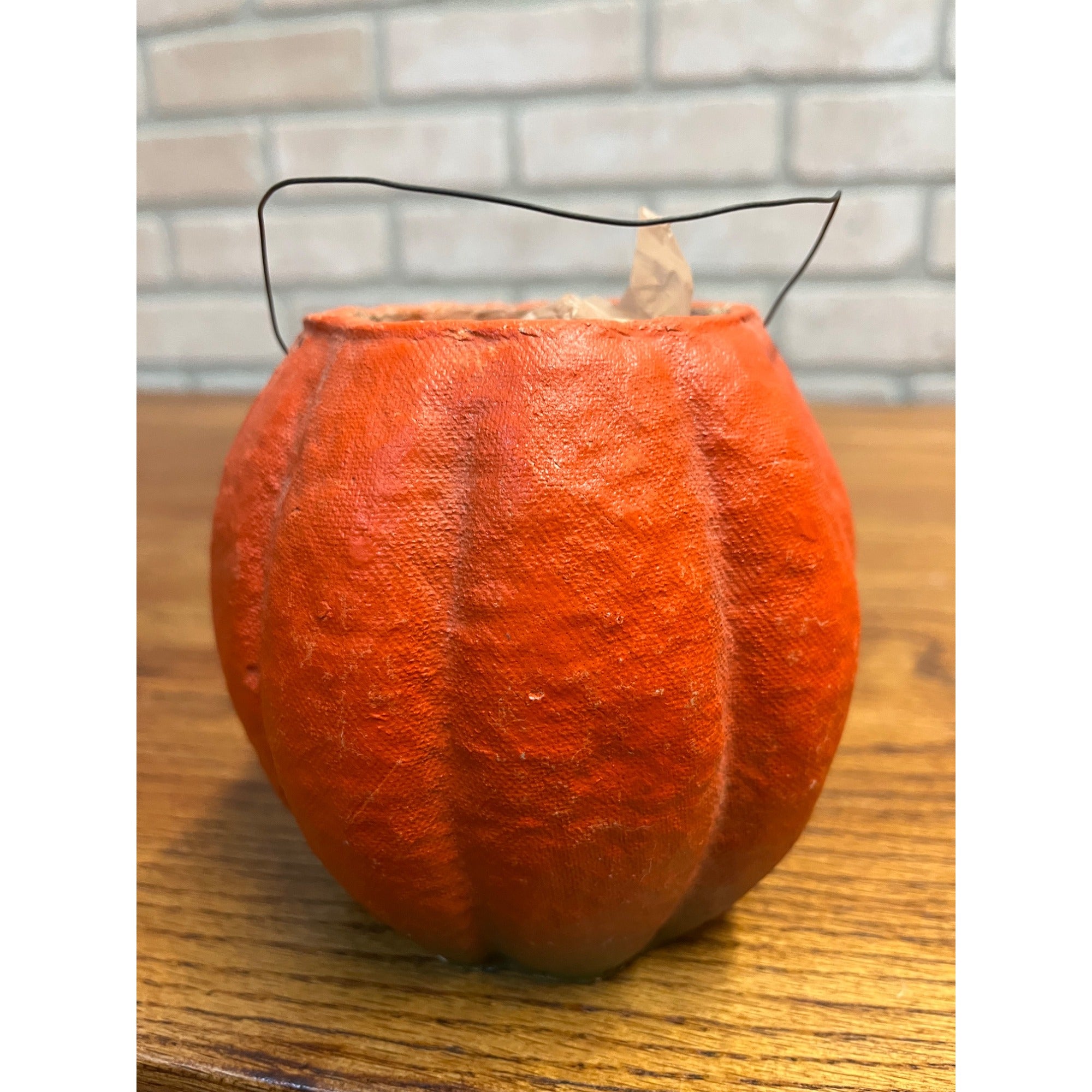 Vintage Halloween Paper Mache Jack O' Lantern JOL Choir Boy 4.5"