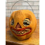 Antique Vintage Halloween German Jack o' Lantern JOL 4.5" Pressed Cardboard