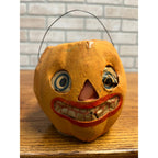 Antique Vintage Halloween German Jack o' Lantern JOL 4.5" Pressed Cardboard