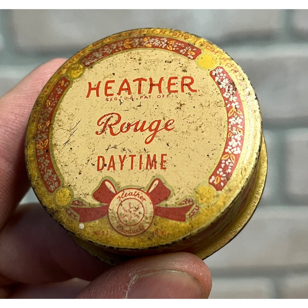 Vintage Early 1900s Heather Red Rouge, Heather Co, Jersey City, New Jersey Tin
