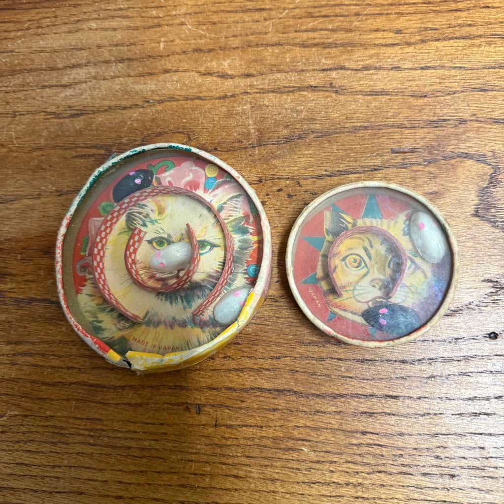 Lot of 2 Vintage Cat & Mouse Dexterity Toy Puzzle Pocket Game Made in Japan