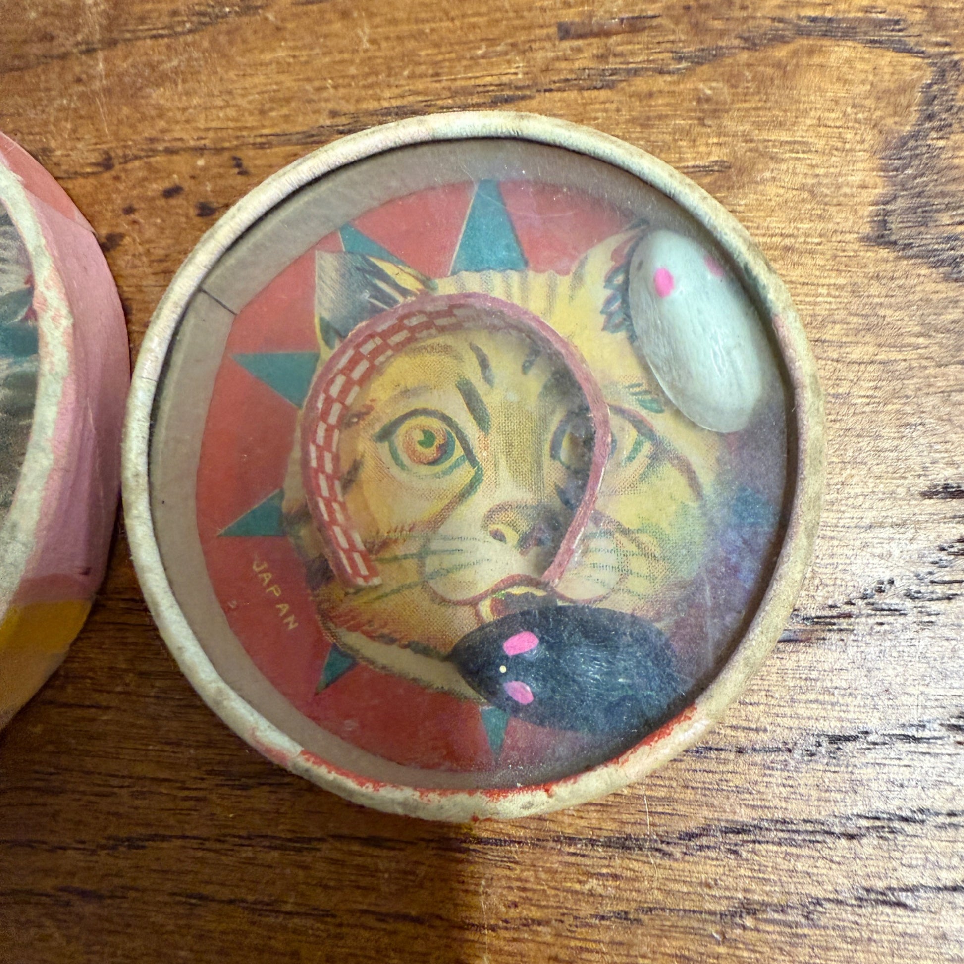 Lot of 2 Vintage Cat & Mouse Dexterity Toy Puzzle Pocket Game Made in Japan