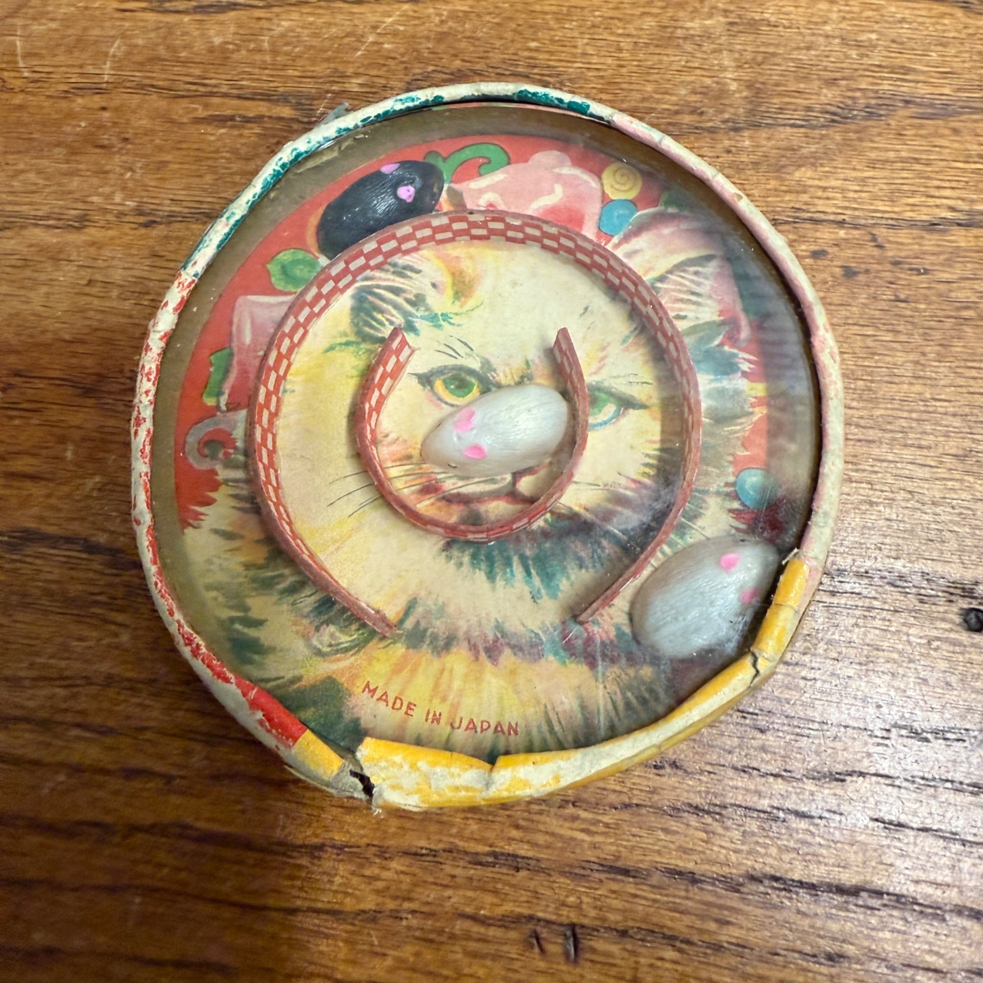 Lot of 2 Vintage Cat & Mouse Dexterity Toy Puzzle Pocket Game Made in Japan