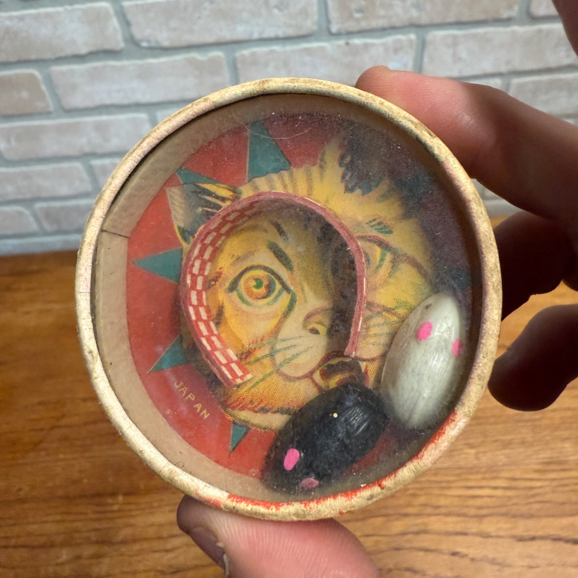 Lot of 2 Vintage Cat & Mouse Dexterity Toy Puzzle Pocket Game Made in Japan