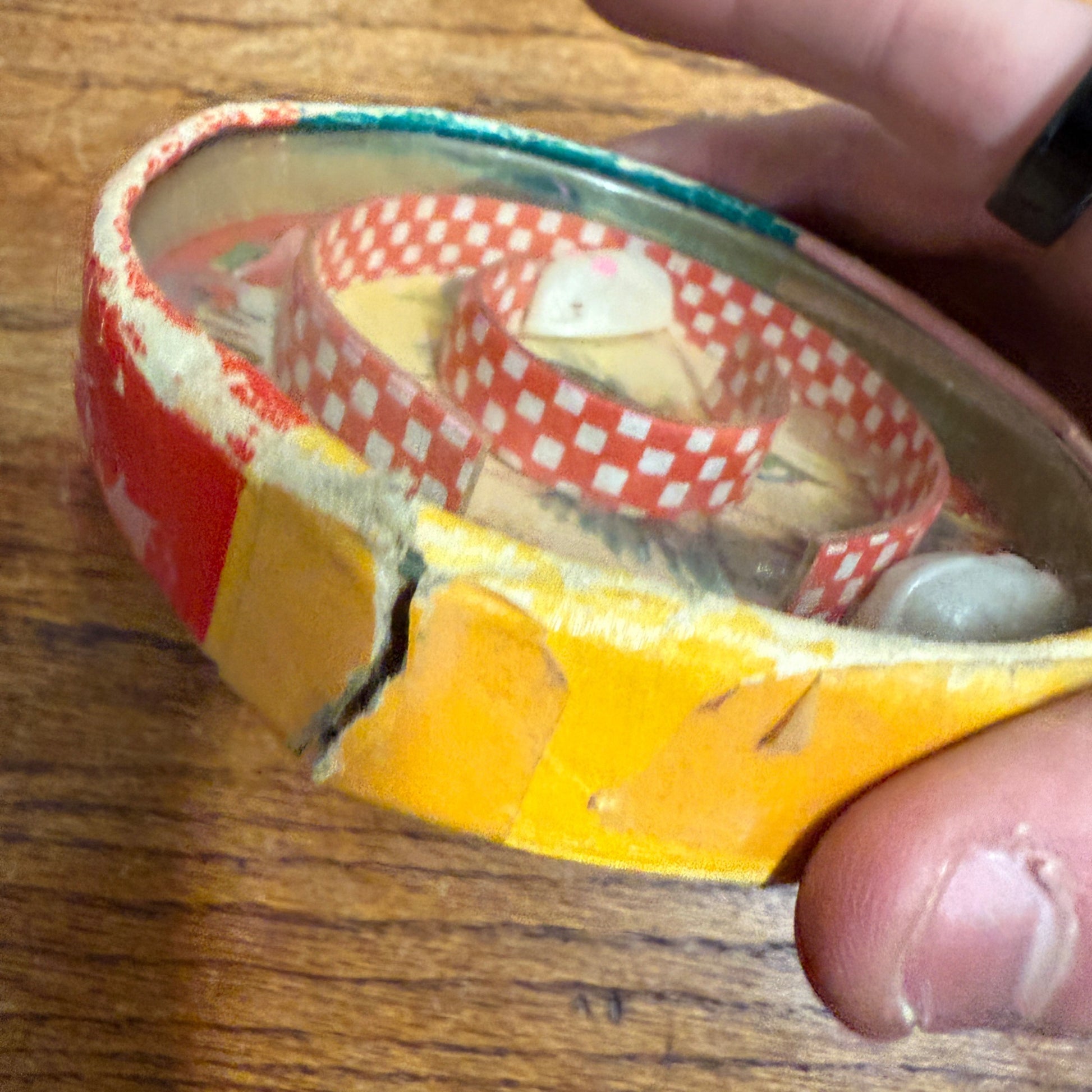 Lot of 2 Vintage Cat & Mouse Dexterity Toy Puzzle Pocket Game Made in Japan