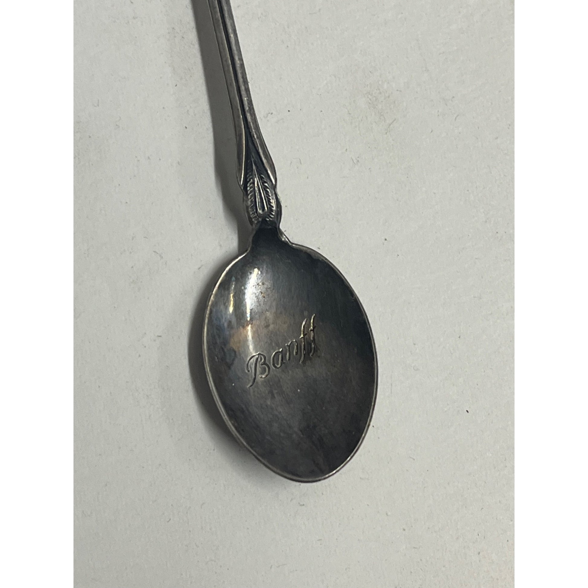 Vintage Banff National Park Canada Souvenir 4.25" Spoon Elk Silver Plated