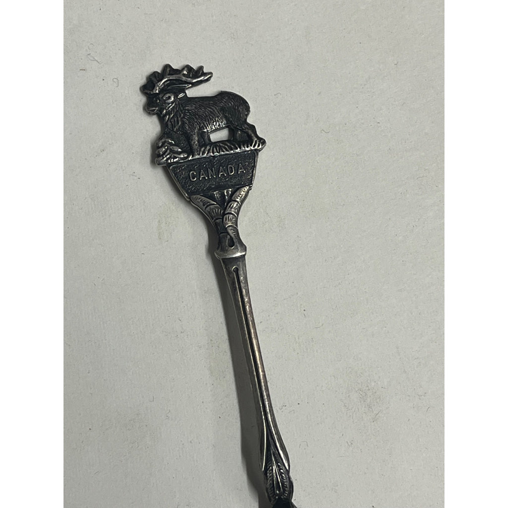 Vintage Banff National Park Canada Souvenir 4.25" Spoon Elk Silver Plated