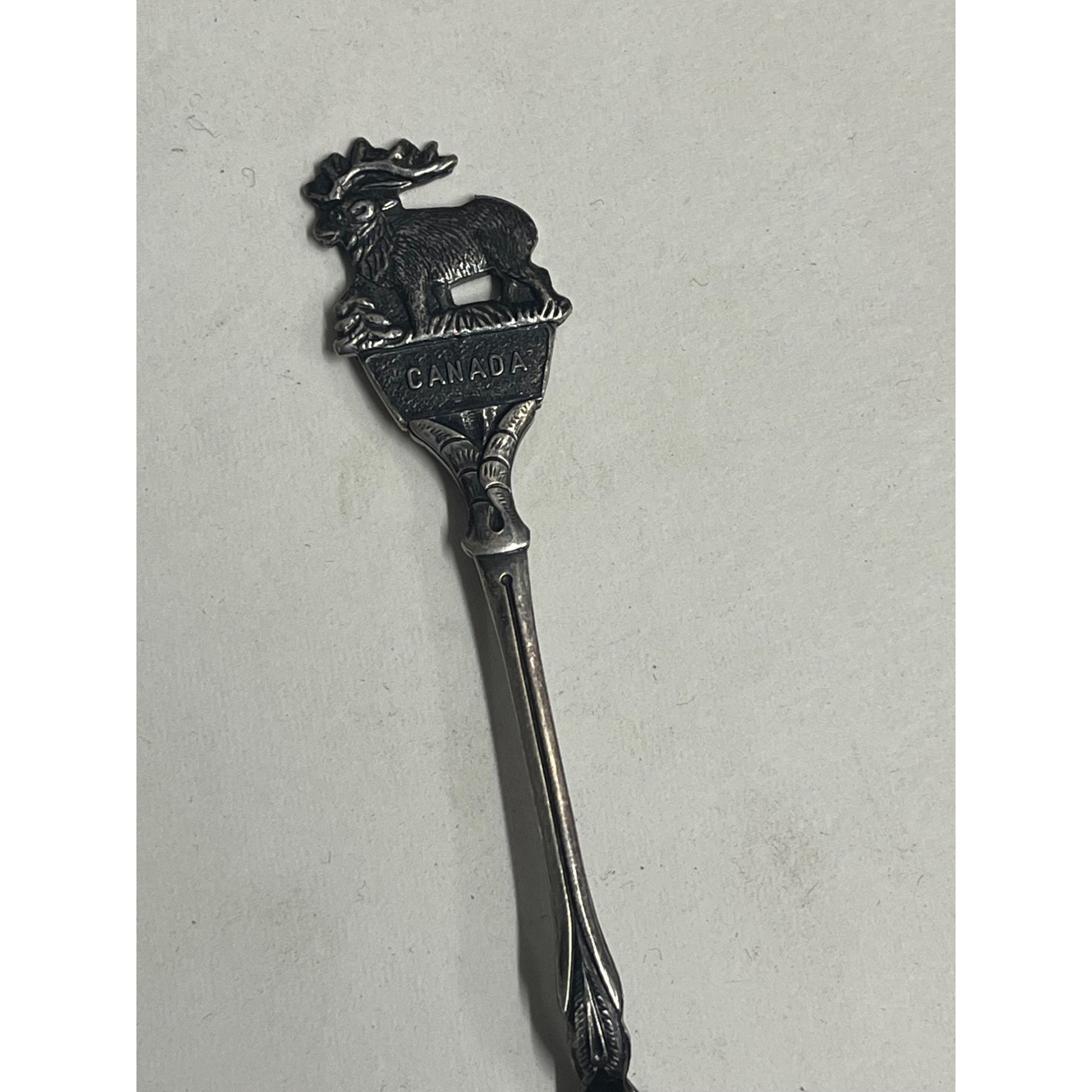 Vintage Banff National Park Canada Souvenir 4.25" Spoon Elk Silver Plated