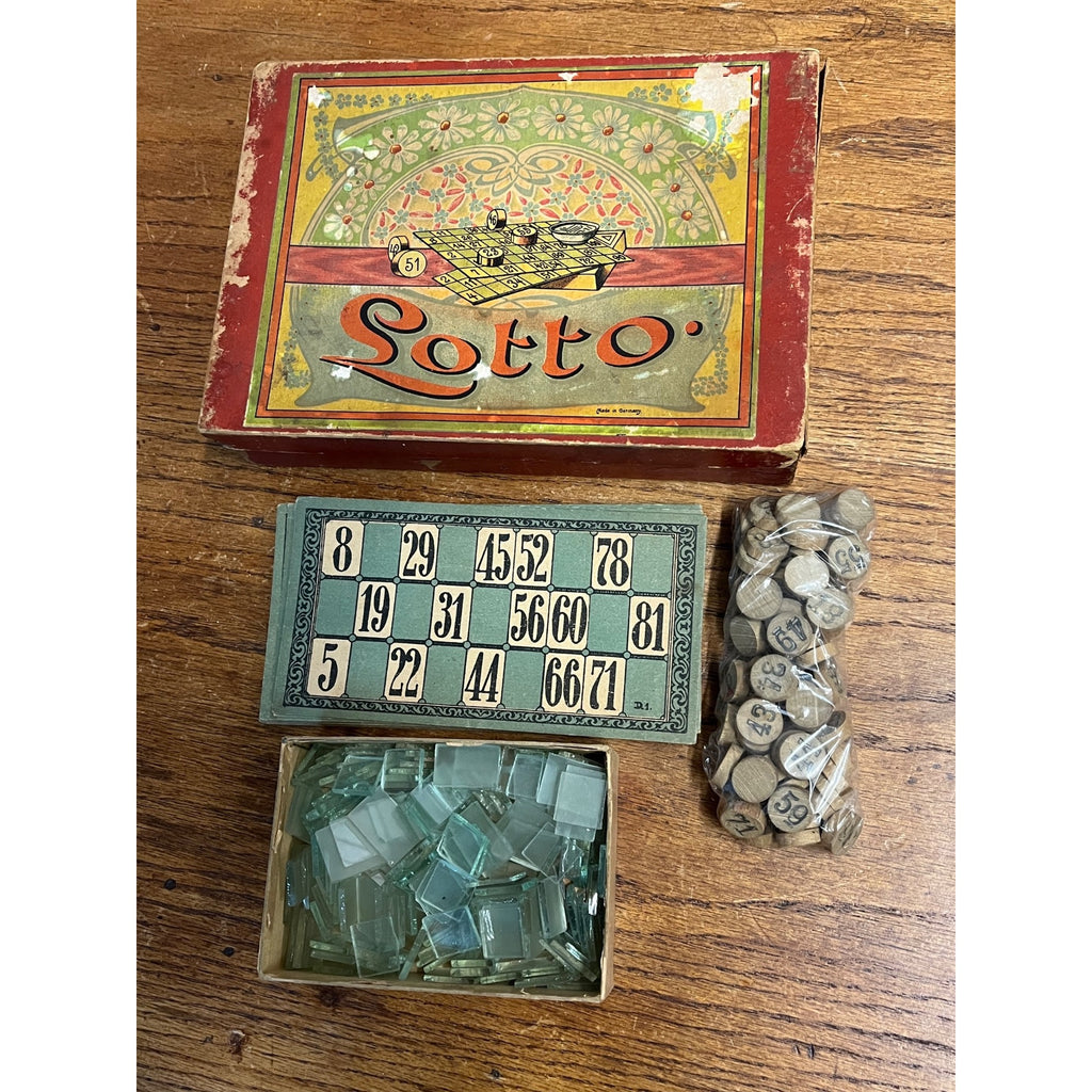 Antique Victorian 19th Century Lotto Game Made in Germany Original Box OLD