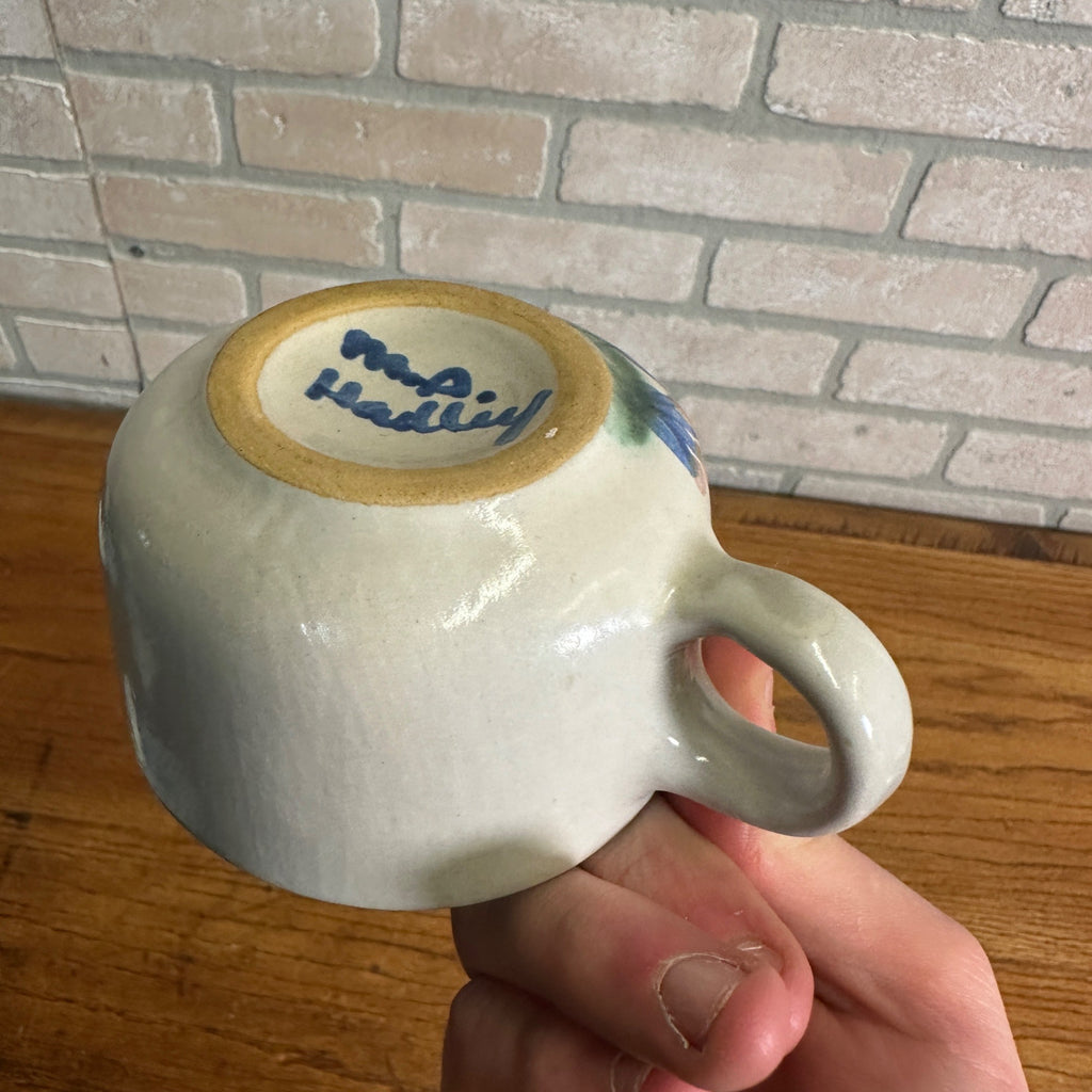 M.A. Hadley Art Pottery Tea / Coffee Mug Cup & Saucer Farm Dog