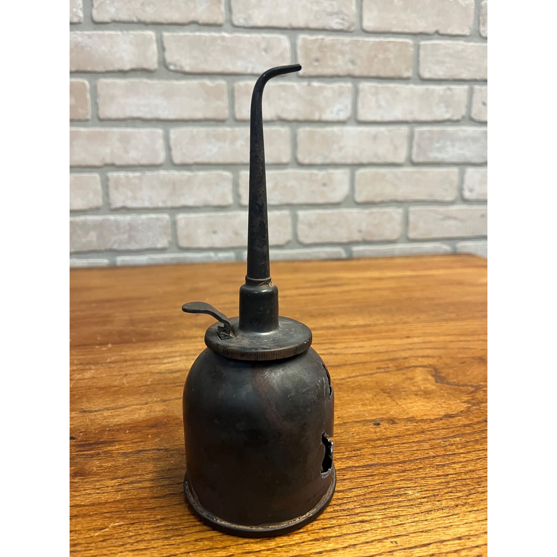 Halloween Jack-O-Lantern Cut Metal Hand Oiler Oil Can Vintage JOL