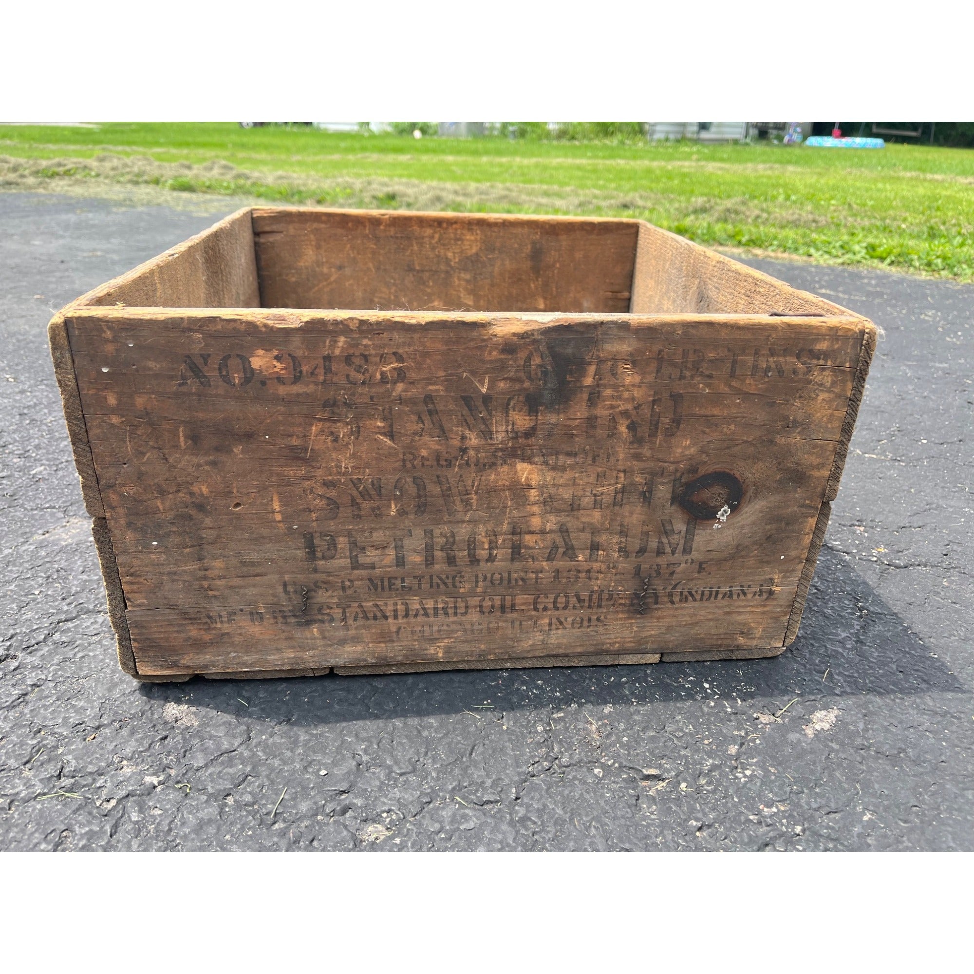 Vintage Stanolind Snow White Petroleum Standard Oil Co Indiana Wood Crate