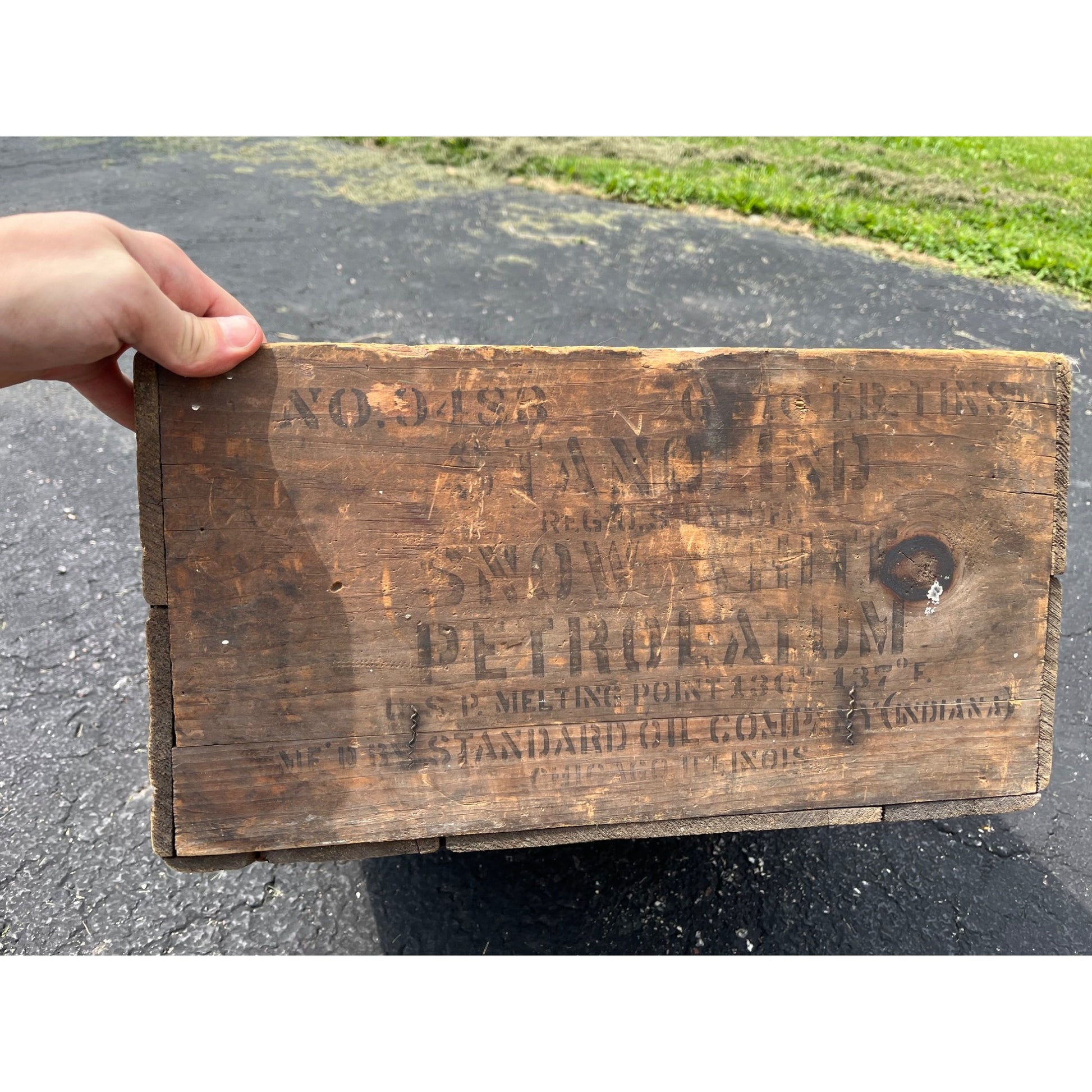 Vintage Stanolind Snow White Petroleum Standard Oil Co Indiana Wood Crate