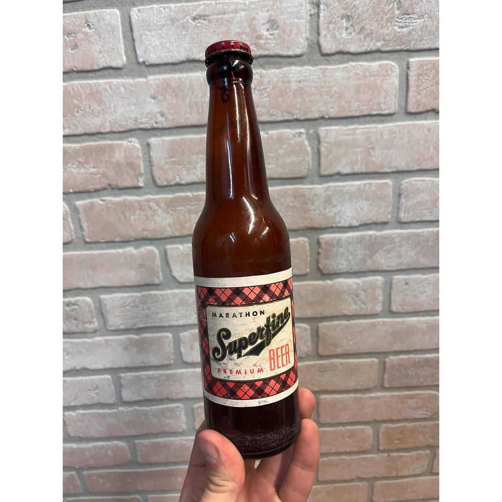 Marathon Superfine Beer Marathon City Brewing Co. Wi. Beer Bottle 8oz