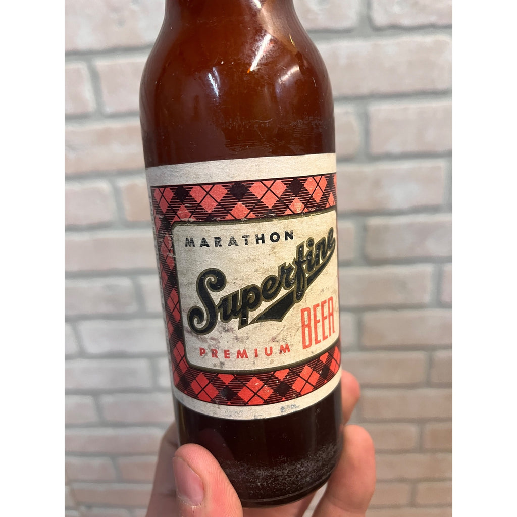 Marathon Superfine Beer Marathon City Brewing Co. Wi. Beer Bottle 8oz