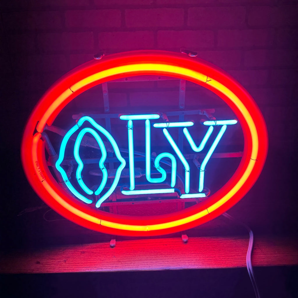 Vintage Olympia Brewing Co Oly Beer Neon Sign Works 25 x 21