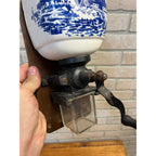 Vintage Dutch Delft Blue Wall Coffee Grinder Porcelain Windmill Scene