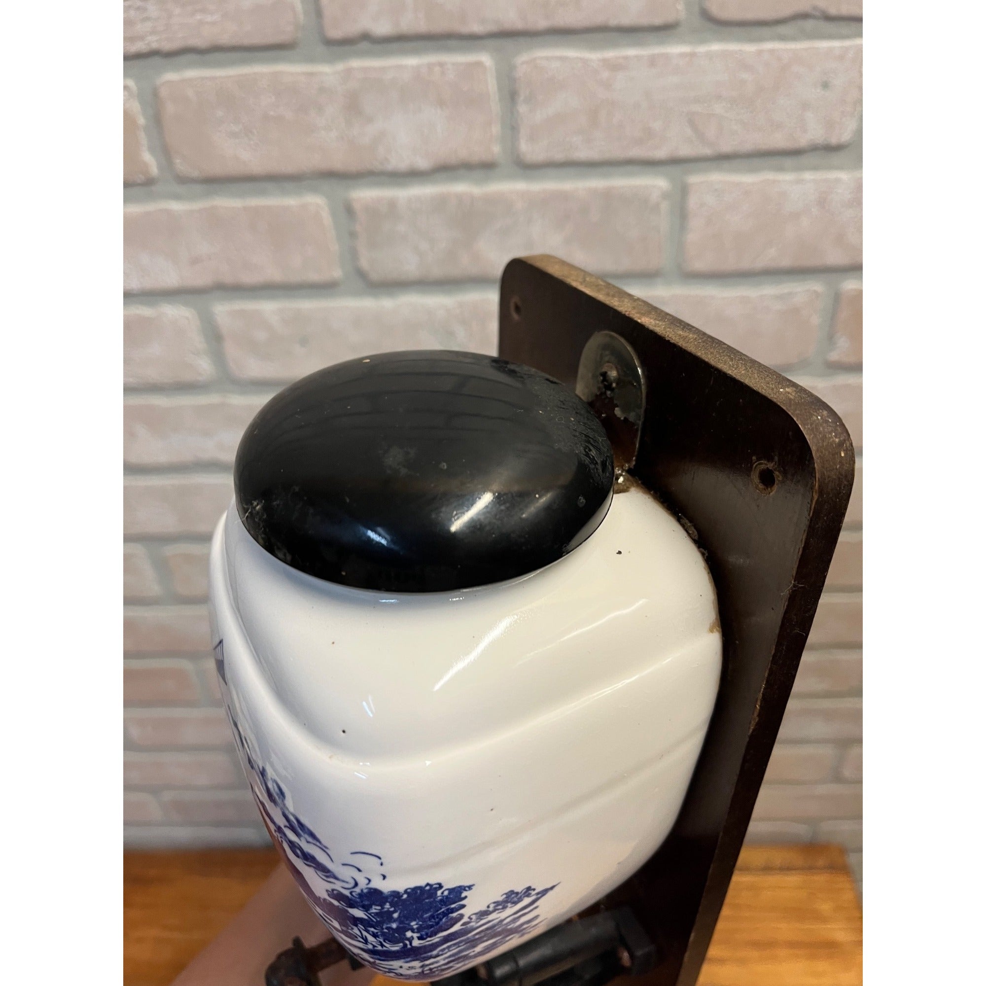 Vintage Dutch Delft Blue Wall Coffee Grinder Porcelain Windmill Scene