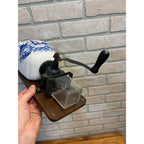 Vintage Dutch Delft Blue Wall Coffee Grinder Porcelain Windmill Scene