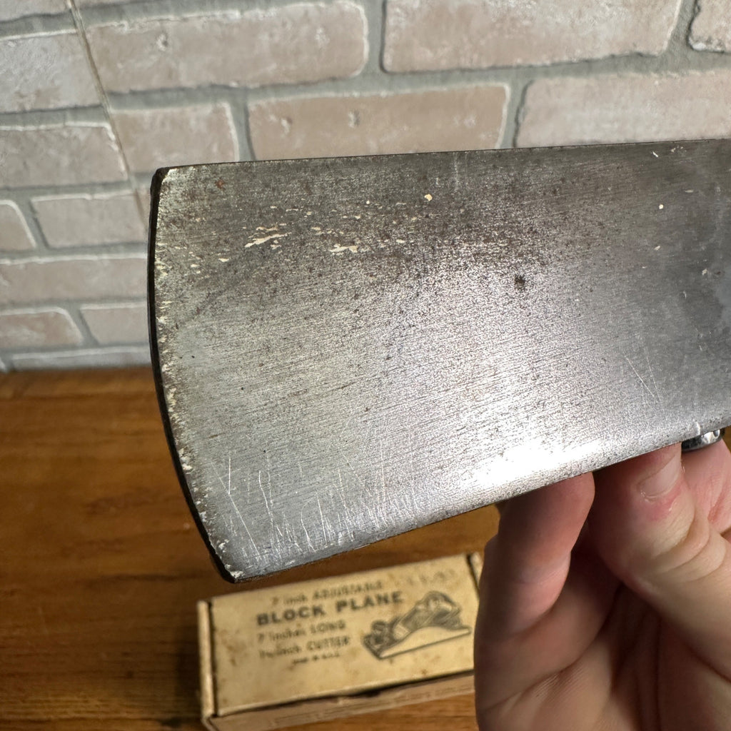 Vintage 7" Wood Block Plane No G2 Great Neck Saw & Mfg Made In USA w/ Box