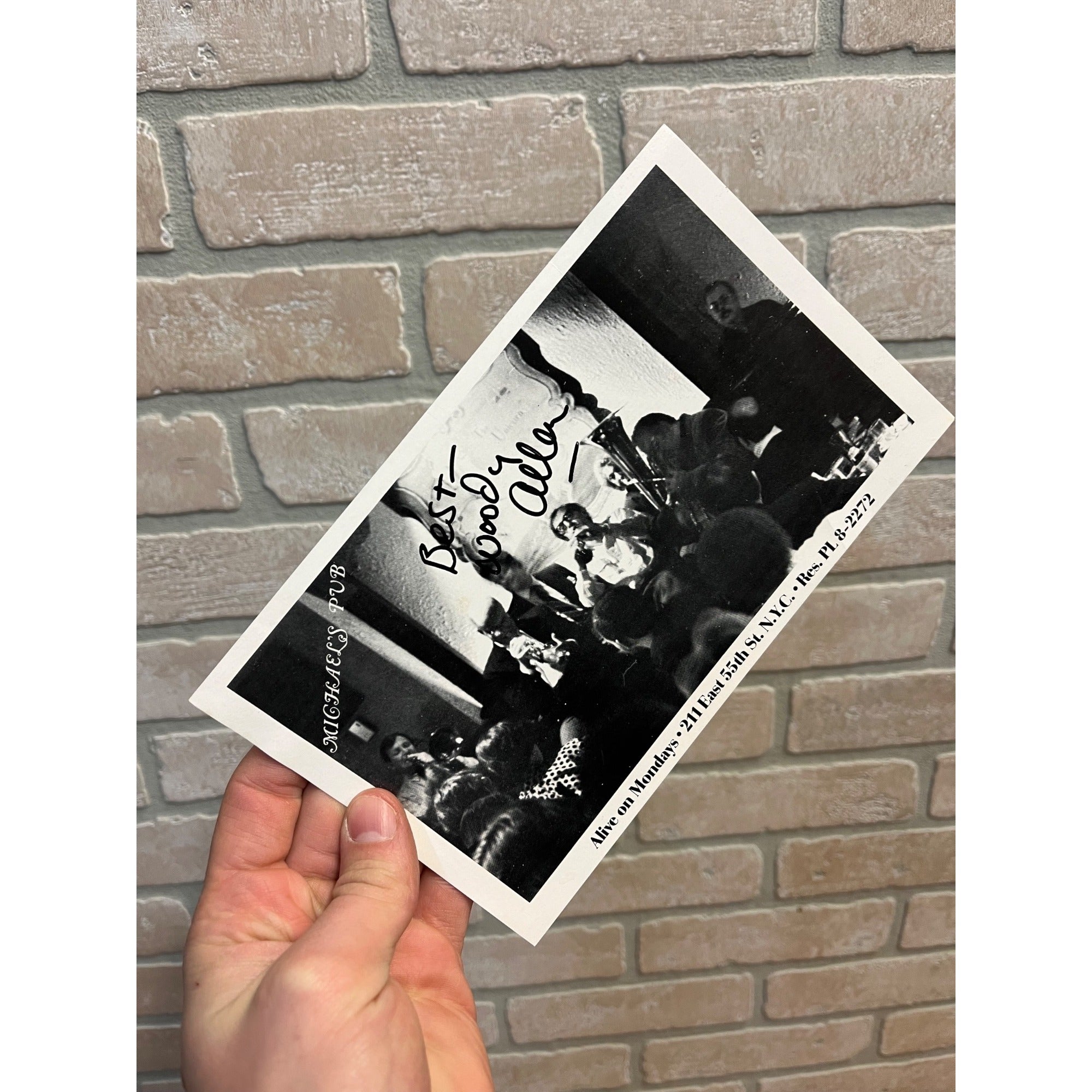 1996 Woody Allen Shown Playing in Michaels Pub Signed Photo