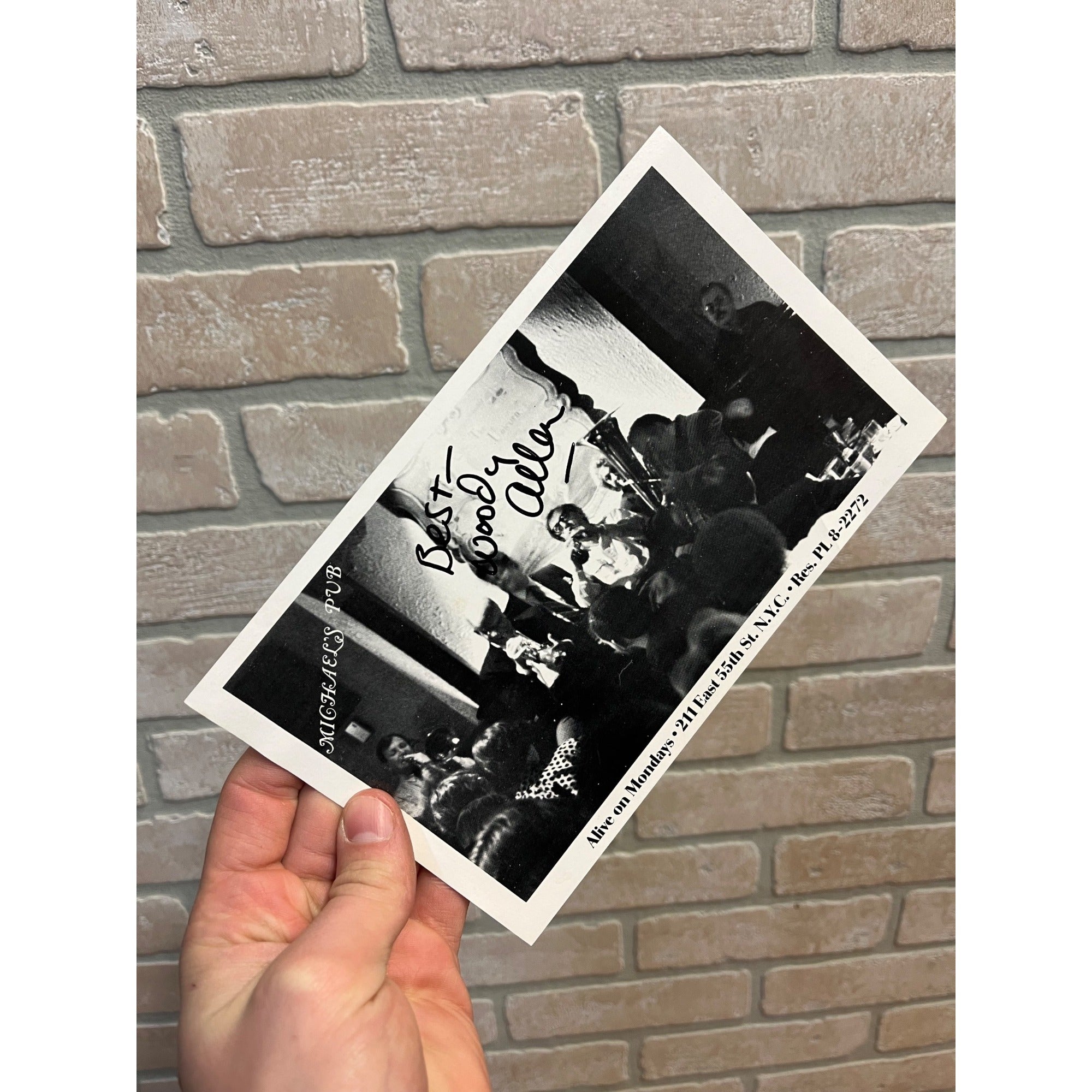 1996 Woody Allen Shown Playing in Michaels Pub Signed Photo