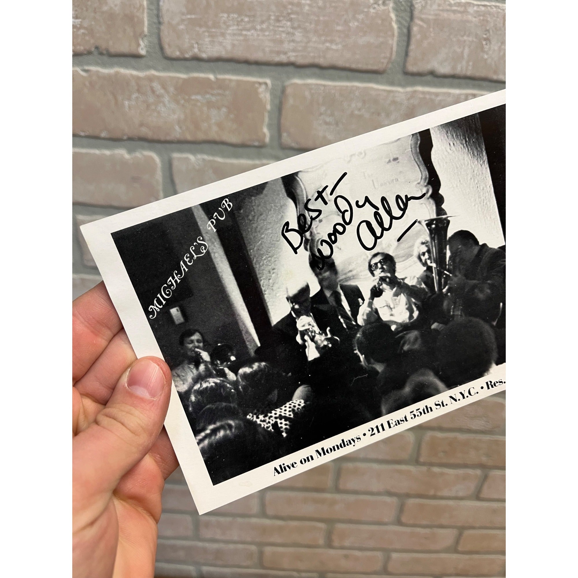 1996 Woody Allen Shown Playing in Michaels Pub Signed Photo