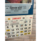 Vintage 1961 Fairwater Dairy Antigo Wisconsin Wis Advertising Calendar Sign
