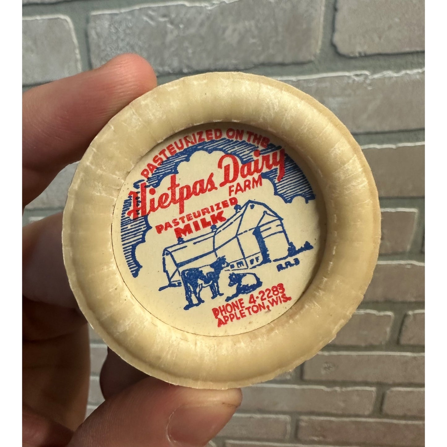 Milk Bottle Cap - Hietpas Dairy Products Farm - Appleton Wisconsin WI Wis