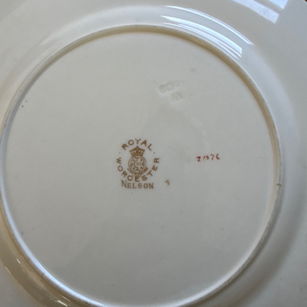 Vintage Nelson by Royal Worcester Porcelain China 10.5" Dinner Plate c1937 Gold