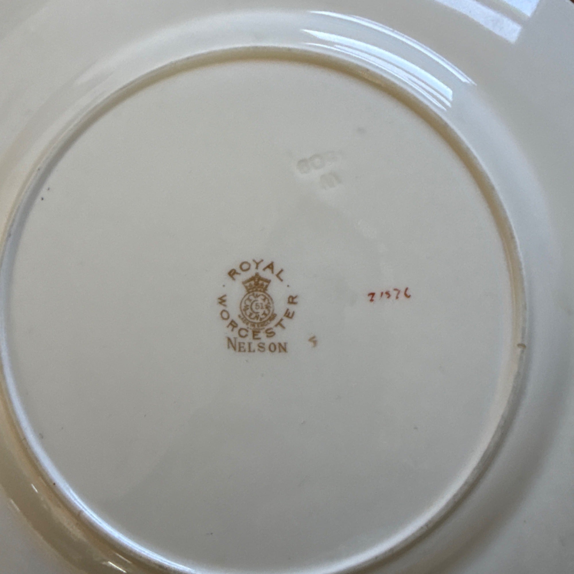 Vintage Nelson by Royal Worcester Porcelain China 10.5" Dinner Plate c1937 Gold