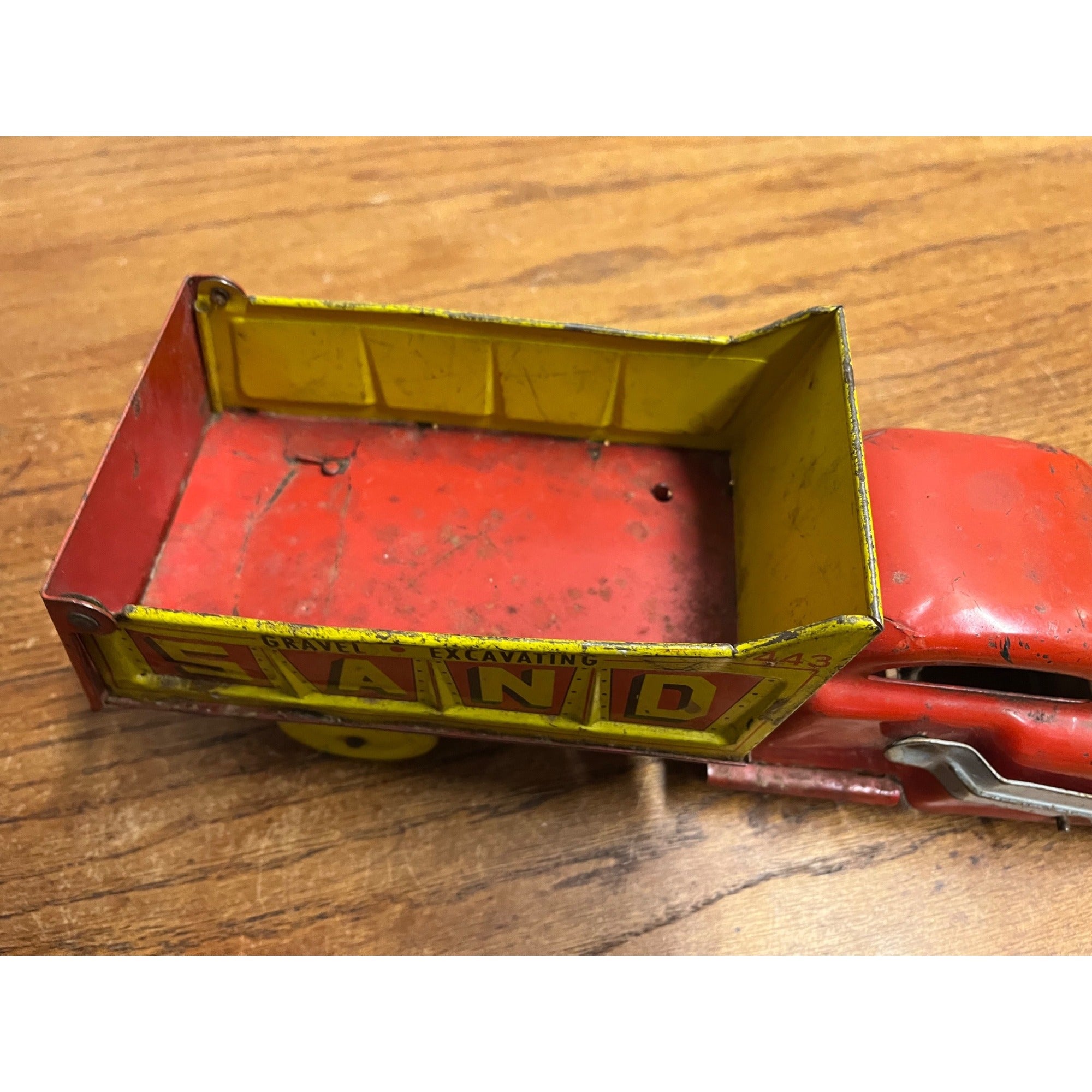 Vintage Wyandotte Sand and Gravel Pressed Steel Dump Truck with Excavator