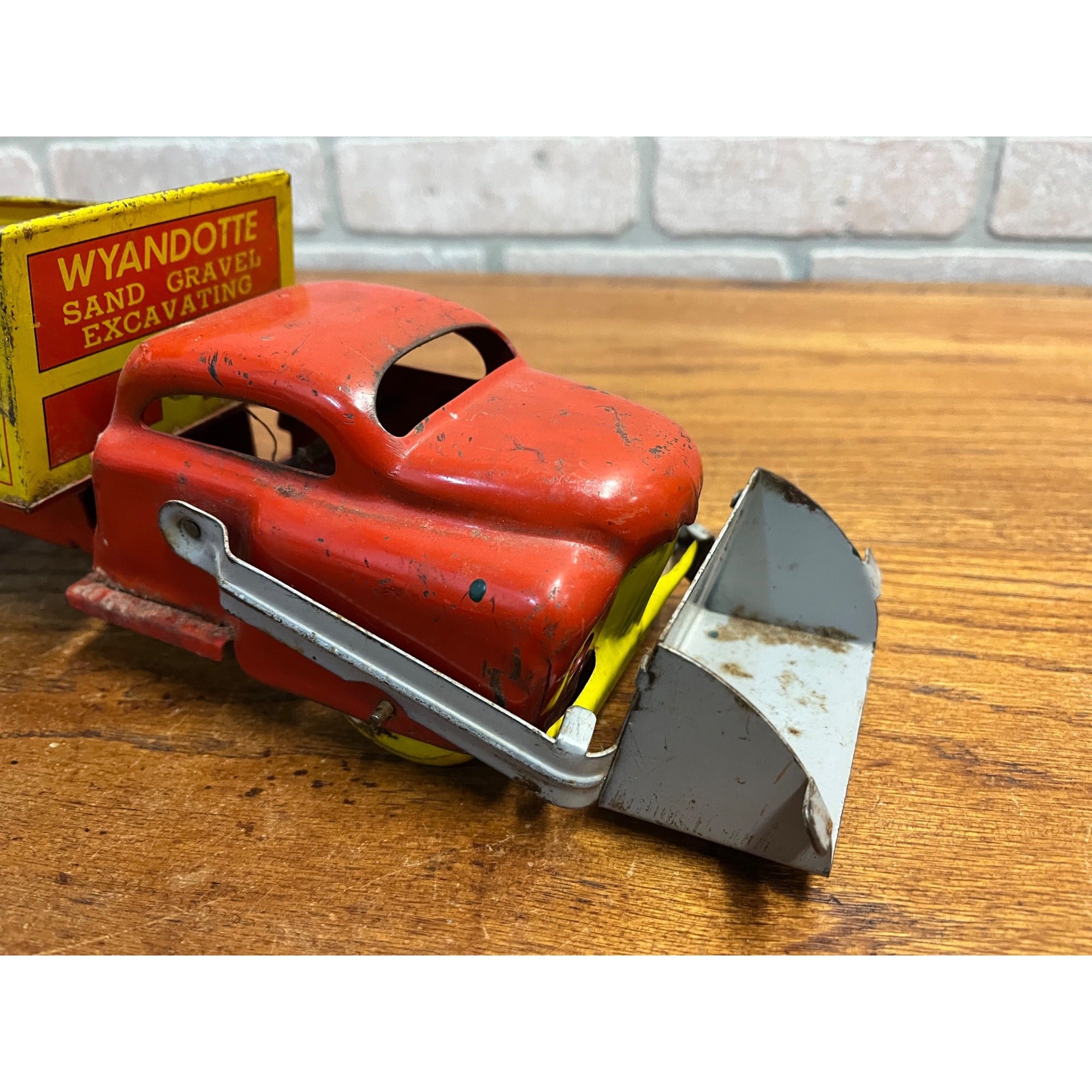 Vintage Wyandotte Sand and Gravel Pressed Steel Dump Truck with Excavator
