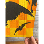 Vintage Halloween Crepe Paper Banner Panel Witch & Bats Checkerboard Dennison?