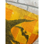 Vintage Halloween Crepe Paper Banner Panel Witch & Bats Checkerboard Dennison?