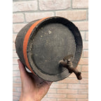 Pre-Prohibition Antique Miniature Wooden Keg Barrel w Brass Spigot Orange & Blue