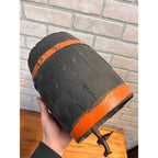 Pre-Prohibition Antique Miniature Wooden Keg Barrel w Brass Spigot Orange & Blue