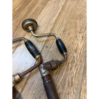 Vintage Manual Hand Crank Drill Set of Three (3) & Metal Bit Lot Hand Tools Woodworking
