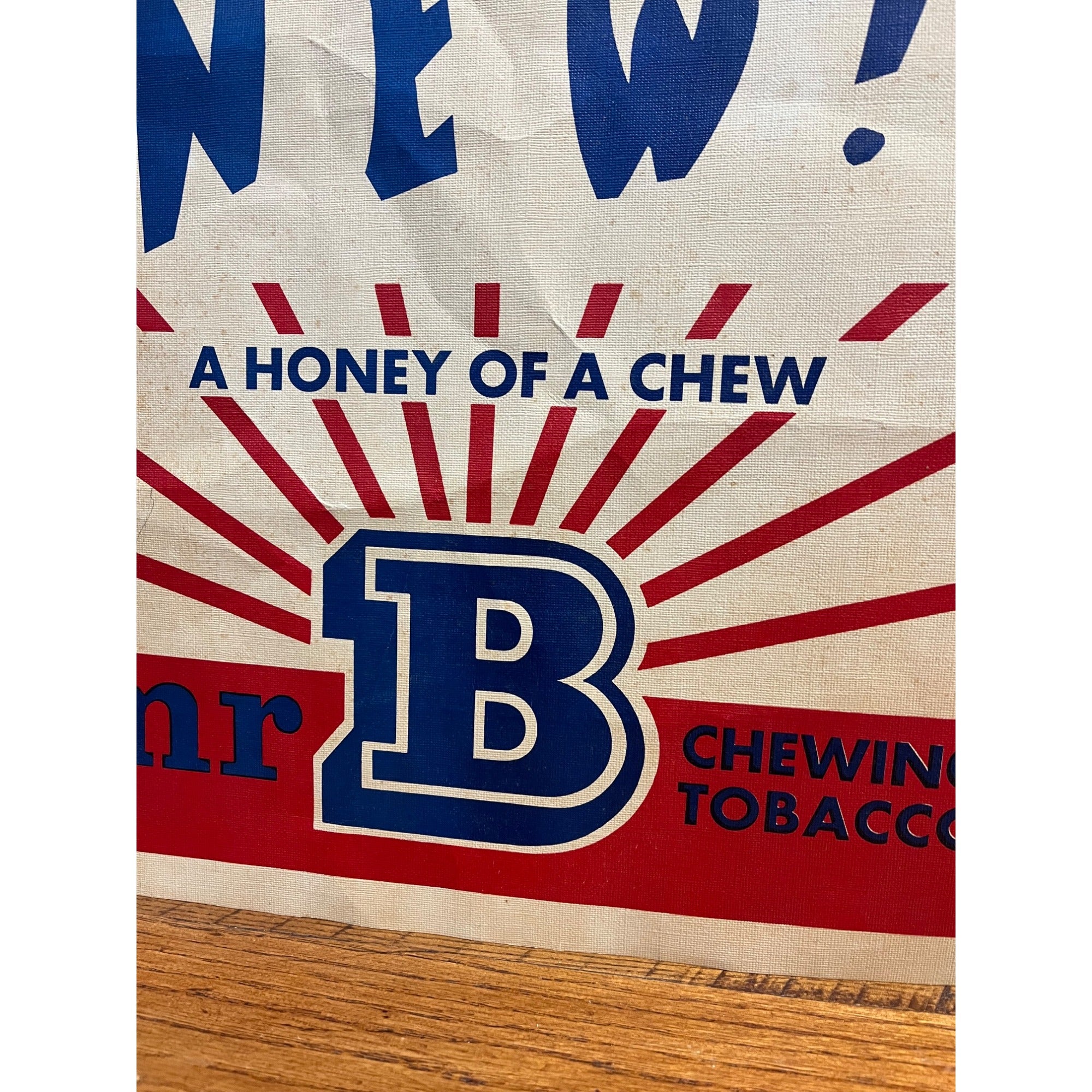 Vintage 1930s Mr B Chewing Tobacco Advertising Sign Red Lion PA J.C. Winter & Co